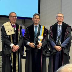 Professor Paul Hodges with colleagues from the University of Ghent